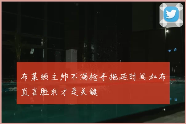 布莱顿主帅不满枪手拖延时间加布直言胜利才是关键